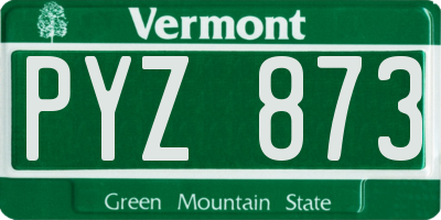 VT license plate PYZ873