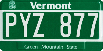 VT license plate PYZ877