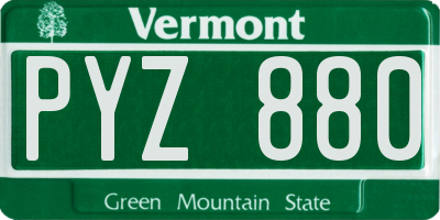 VT license plate PYZ880