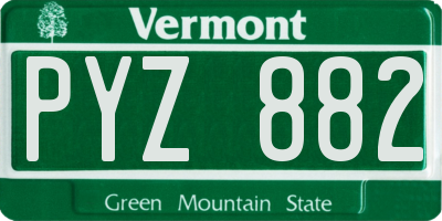 VT license plate PYZ882