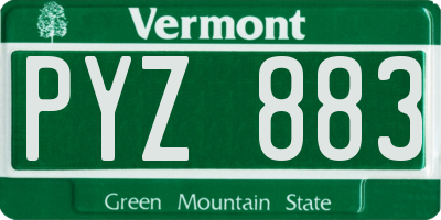 VT license plate PYZ883