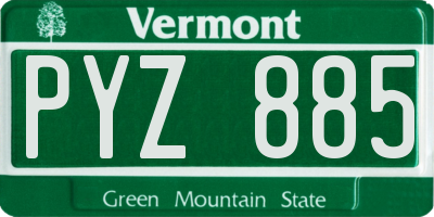 VT license plate PYZ885