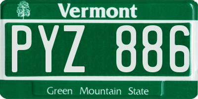 VT license plate PYZ886