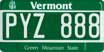 VT license plate PYZ888