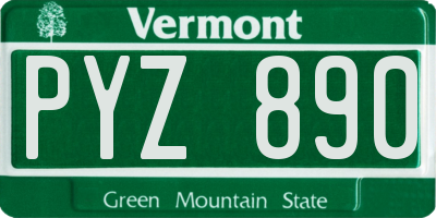 VT license plate PYZ890