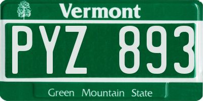 VT license plate PYZ893