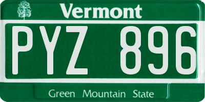 VT license plate PYZ896
