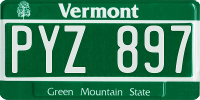 VT license plate PYZ897
