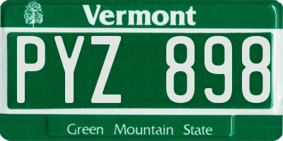 VT license plate PYZ898