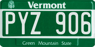 VT license plate PYZ906