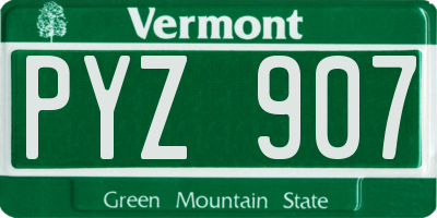 VT license plate PYZ907