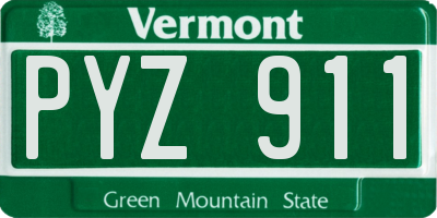 VT license plate PYZ911