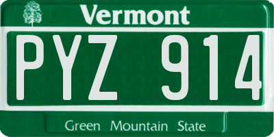 VT license plate PYZ914