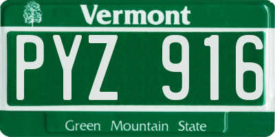 VT license plate PYZ916