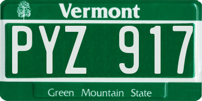 VT license plate PYZ917