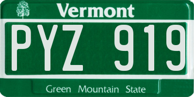 VT license plate PYZ919