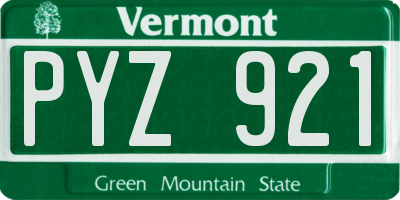 VT license plate PYZ921