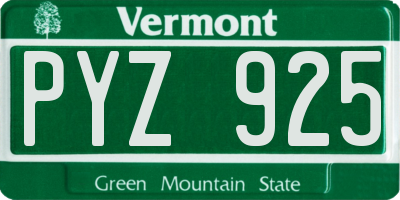 VT license plate PYZ925