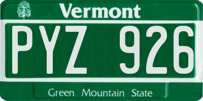 VT license plate PYZ926