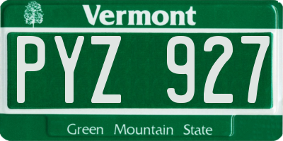 VT license plate PYZ927