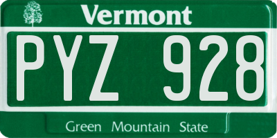 VT license plate PYZ928