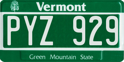 VT license plate PYZ929