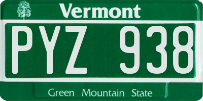 VT license plate PYZ938