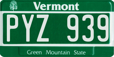 VT license plate PYZ939
