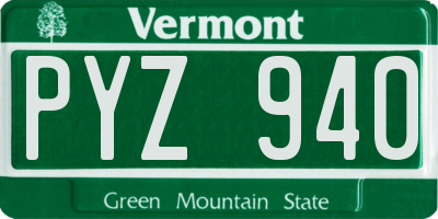 VT license plate PYZ940