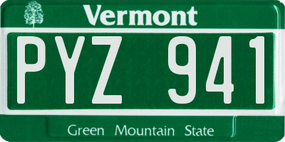 VT license plate PYZ941