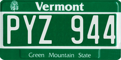 VT license plate PYZ944