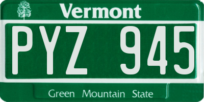 VT license plate PYZ945
