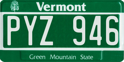 VT license plate PYZ946