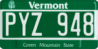 VT license plate PYZ948