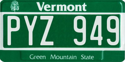 VT license plate PYZ949