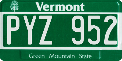 VT license plate PYZ952