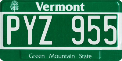 VT license plate PYZ955