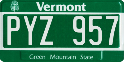 VT license plate PYZ957