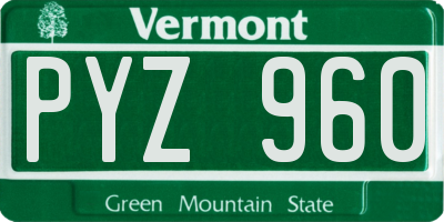 VT license plate PYZ960