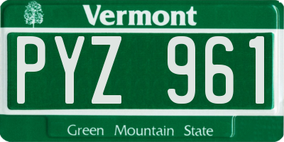 VT license plate PYZ961
