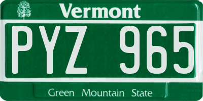 VT license plate PYZ965
