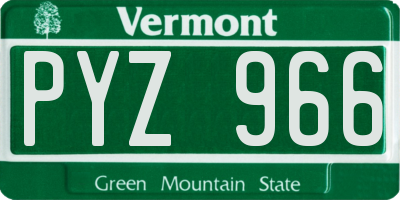 VT license plate PYZ966