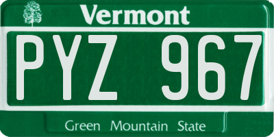 VT license plate PYZ967