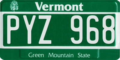 VT license plate PYZ968