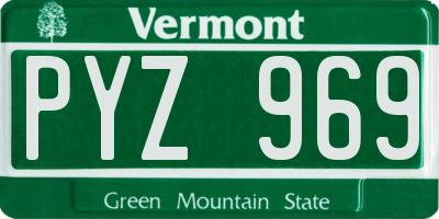VT license plate PYZ969