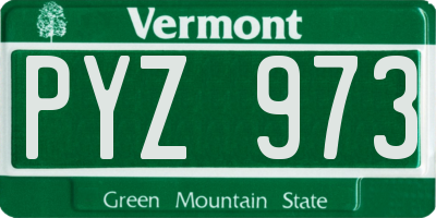 VT license plate PYZ973