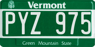 VT license plate PYZ975