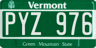 VT license plate PYZ976