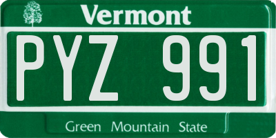 VT license plate PYZ991