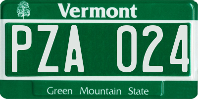 VT license plate PZA024